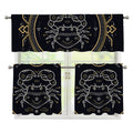 Vintage Cancer Zodiac Sign Print 3 Piece Kitchen Curtains