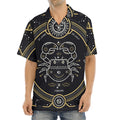 Vintage Cancer Zodiac Sign Print Aloha Shirt