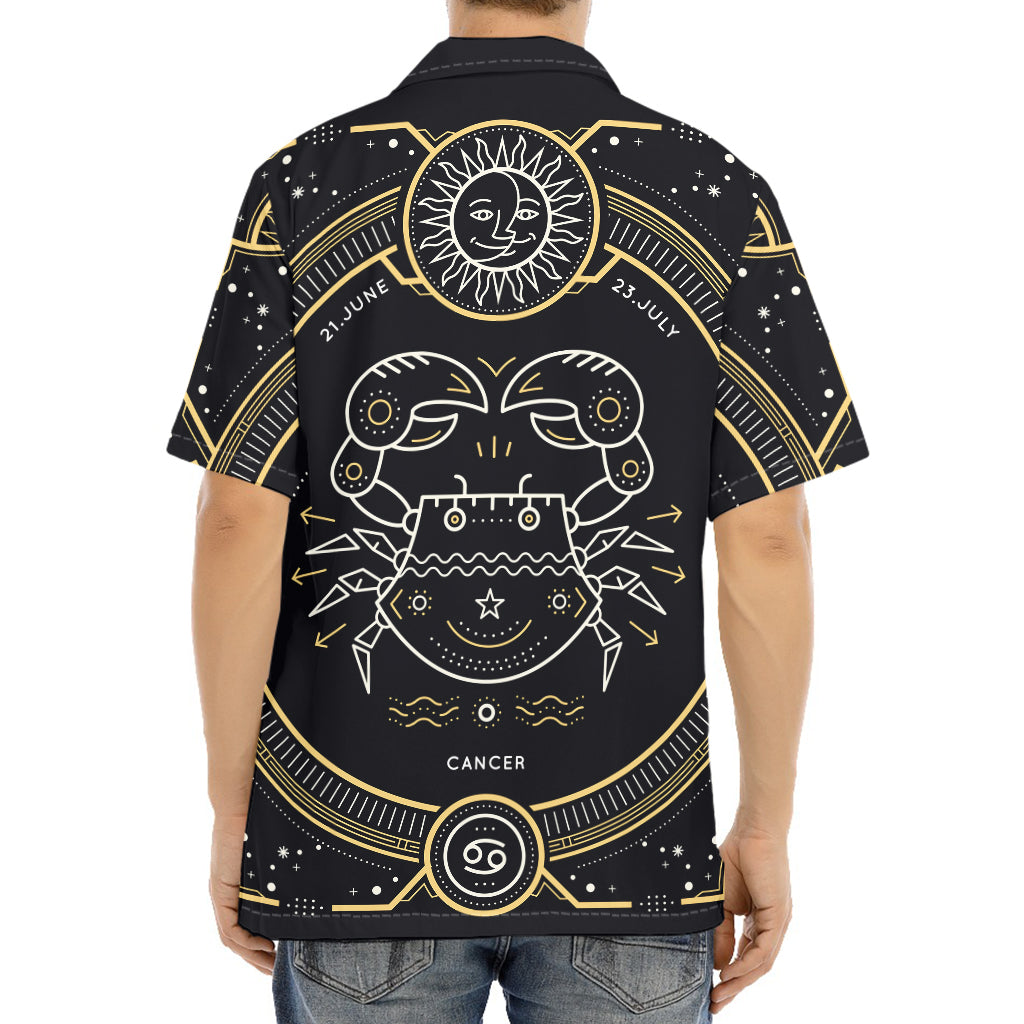 Vintage Cancer Zodiac Sign Print Aloha Shirt