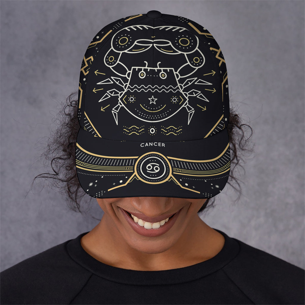 Vintage Cancer Zodiac Sign Print Baseball Cap