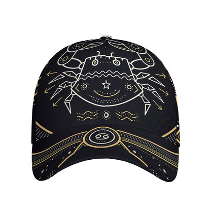 Vintage Cancer Zodiac Sign Print Baseball Cap