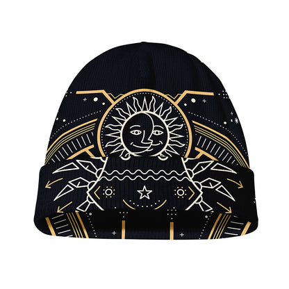 Vintage Cancer Zodiac Sign Print Beanie
