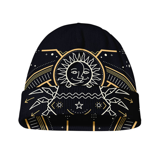 Vintage Cancer Zodiac Sign Print Beanie