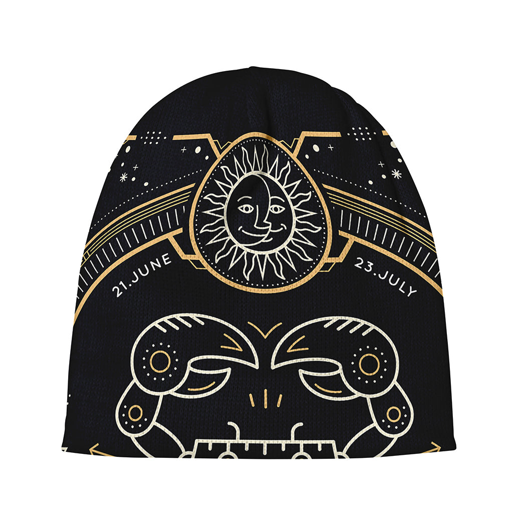 Vintage Cancer Zodiac Sign Print Beanie