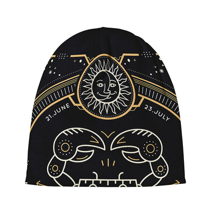 Vintage Cancer Zodiac Sign Print Beanie