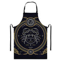 Vintage Cancer Zodiac Sign Print Bib Apron With Pocket