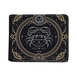 Vintage Cancer Zodiac Sign Print Bifold Wallet