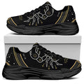 Vintage Cancer Zodiac Sign Print Black Chunky Shoes