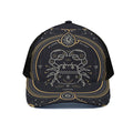 Vintage Cancer Zodiac Sign Print Black Mesh Trucker Hat