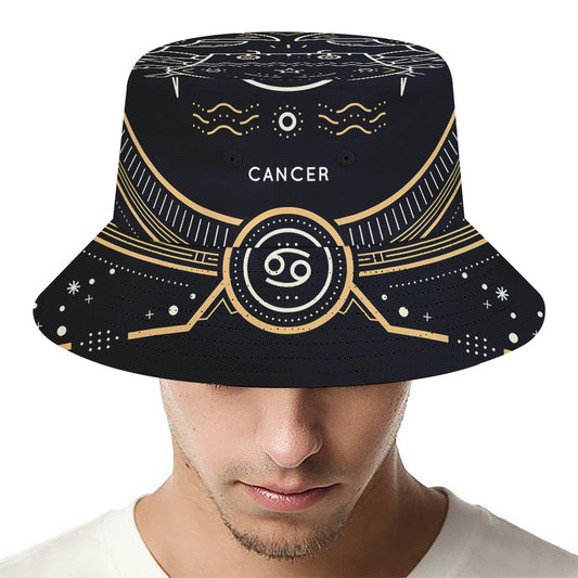 Vintage Cancer Zodiac Sign Print Bucket Hat