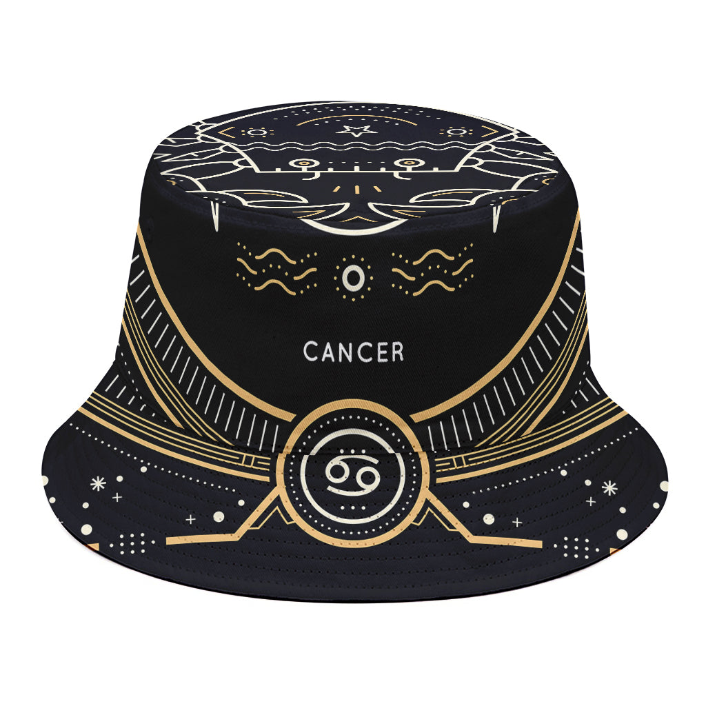 Vintage Cancer Zodiac Sign Print Bucket Hat