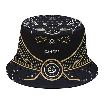 Vintage Cancer Zodiac Sign Print Bucket Hat