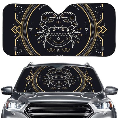 Vintage Cancer Zodiac Sign Print Car Windshield Sun Shade