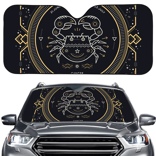 Vintage Cancer Zodiac Sign Print Car Windshield Sun Shade