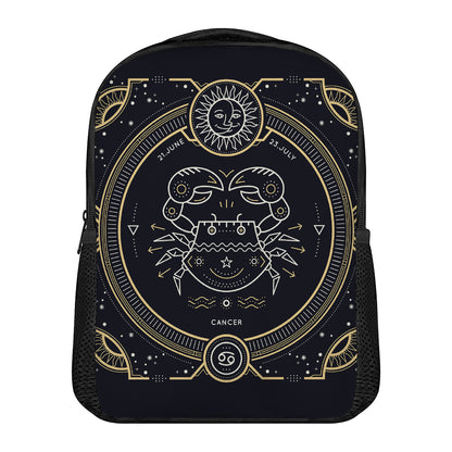 Vintage Cancer Zodiac Sign Print Casual Backpack