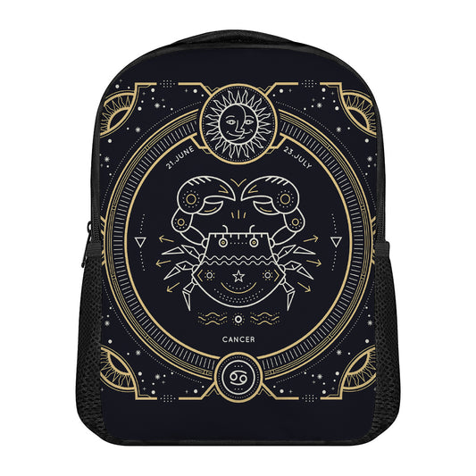 Vintage Cancer Zodiac Sign Print Casual Backpack
