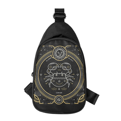 Vintage Cancer Zodiac Sign Print Chest Bag