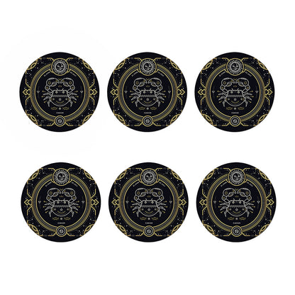 Vintage Cancer Zodiac Sign Print Coaster Set