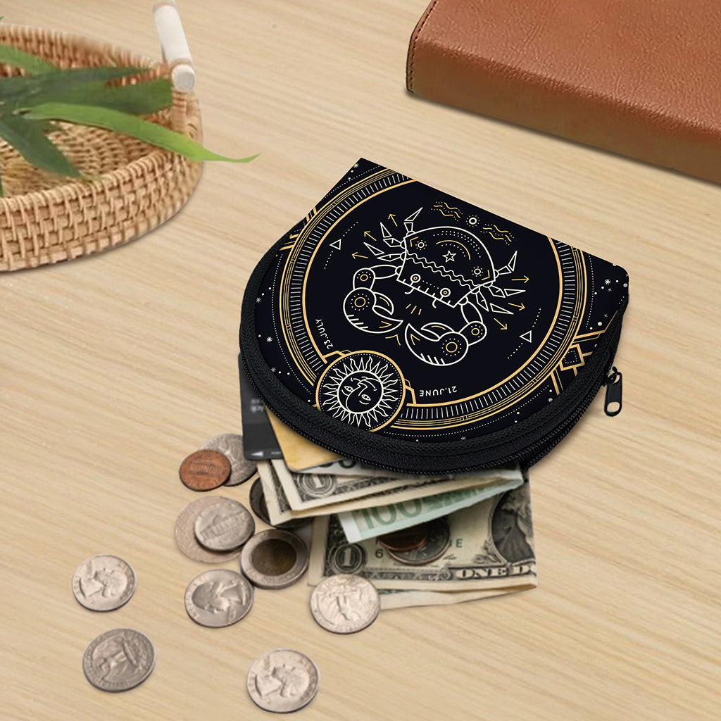 Vintage Cancer Zodiac Sign Print Coin Purse