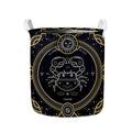 Vintage Cancer Zodiac Sign Print Collapsible Laundry Basket