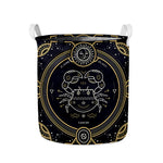 Vintage Cancer Zodiac Sign Print Collapsible Laundry Basket
