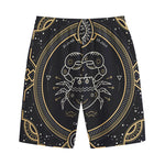 Vintage Cancer Zodiac Sign Print Cotton Shorts