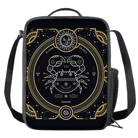 Vintage Cancer Zodiac Sign Print Crossbody Lunch Bag