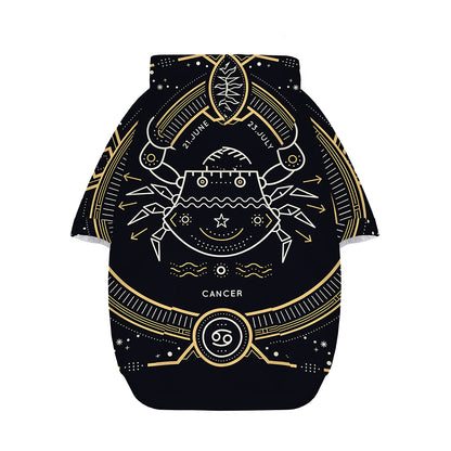 Vintage Cancer Zodiac Sign Print Dog Zip Up Hoodie