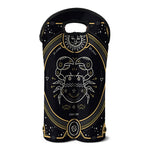 Vintage Cancer Zodiac Sign Print Double Neoprene Wine Tote
