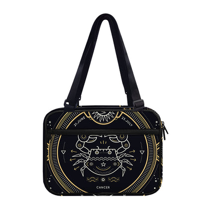Vintage Cancer Zodiac Sign Print Double Strap Bible Bag