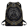 Vintage Cancer Zodiac Sign Print Drawstring Backpack