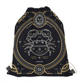 Vintage Cancer Zodiac Sign Print Drawstring Bag