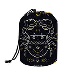 Vintage Cancer Zodiac Sign Print Drawstring Makeup Bag