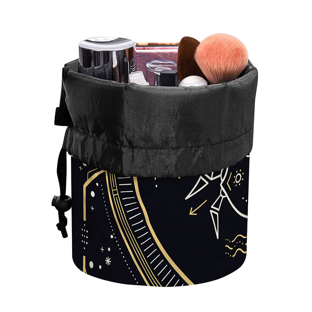 Vintage Cancer Zodiac Sign Print Drawstring Makeup Bag