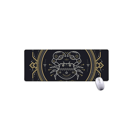 Vintage Cancer Zodiac Sign Print Extended Mouse Pad