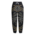 Vintage Cancer Zodiac Sign Print Fleece Lined Knit Pants
