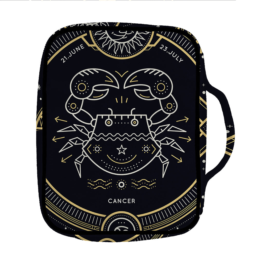 Vintage Cancer Zodiac Sign Print Front Pocket Bible Bag