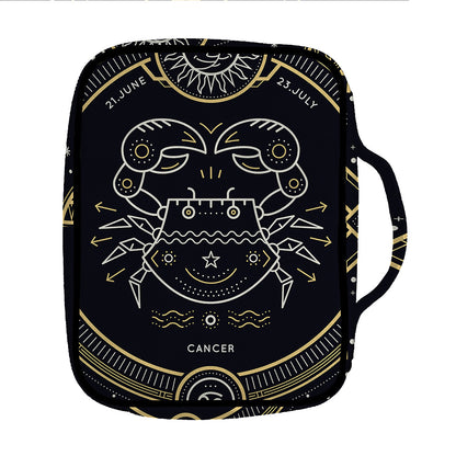 Vintage Cancer Zodiac Sign Print Front Pocket Bible Bag