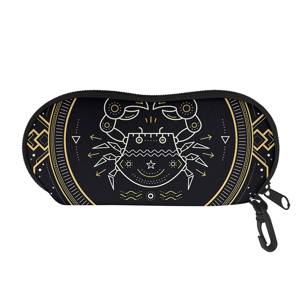 Vintage Cancer Zodiac Sign Print Glasses Case