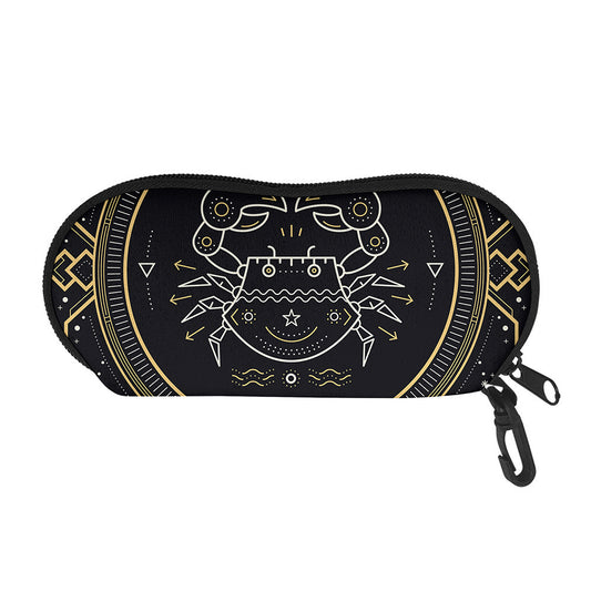 Vintage Cancer Zodiac Sign Print Glasses Case