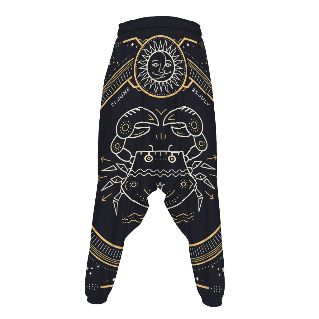 Vintage Cancer Zodiac Sign Print Hammer Pants