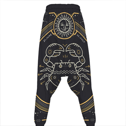Vintage Cancer Zodiac Sign Print Hammer Pants