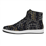 Vintage Cancer Zodiac Sign Print High Top Leather Sneakers