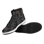 Vintage Cancer Zodiac Sign Print High Top Leather Sneakers