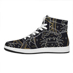 Vintage Cancer Zodiac Sign Print High Top Leather Sneakers