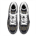 Vintage Cancer Zodiac Sign Print High Top Leather Sneakers