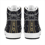 Vintage Cancer Zodiac Sign Print High Top Leather Sneakers