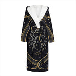Vintage Cancer Zodiac Sign Print Hooded Bathrobe