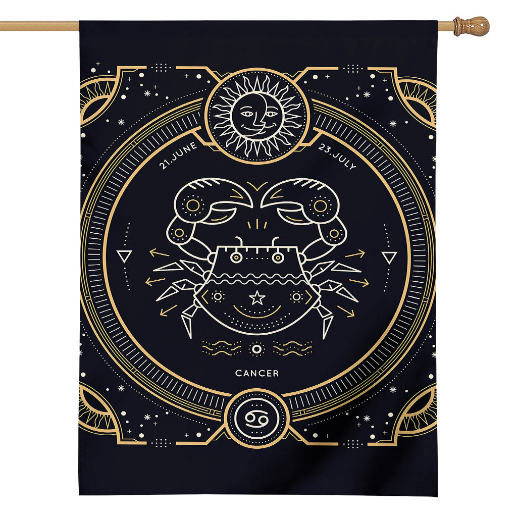 Vintage Cancer Zodiac Sign Print House Flag