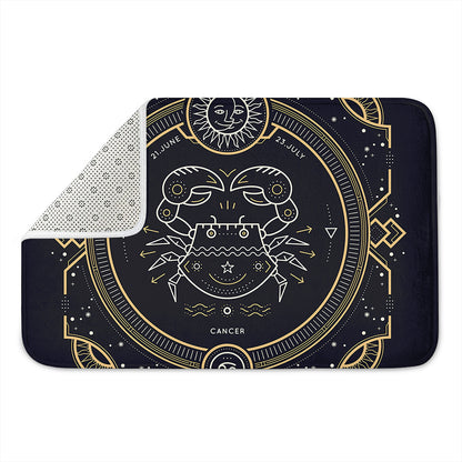 Vintage Cancer Zodiac Sign Print Indoor Door Mat